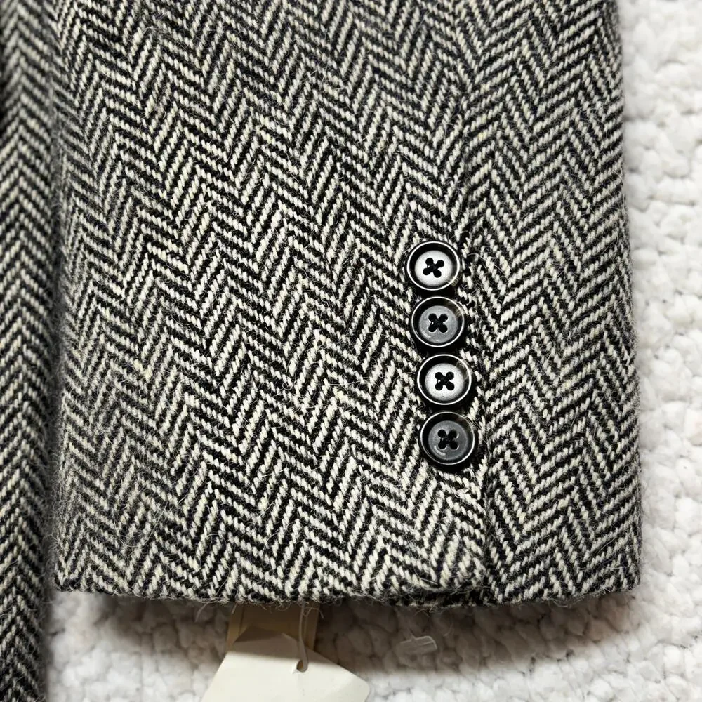 Vintage Polo Ralph Lauren Blazer 2XL Mens Gray Lambswool Alpaca Herringbone NWT